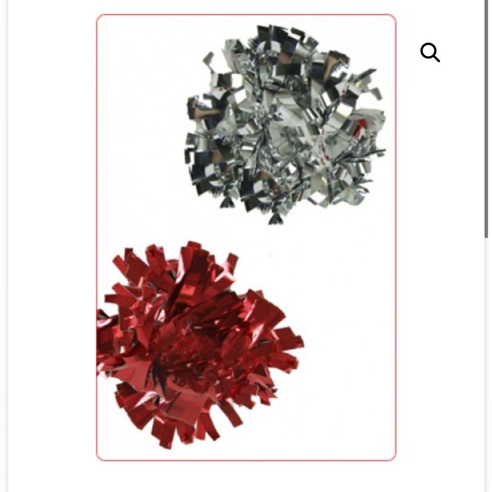 Red and Silver Pom Poms
